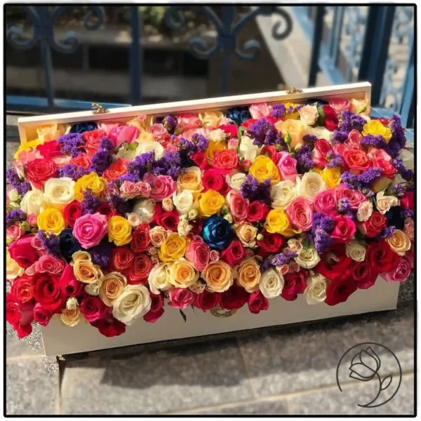 خرید گل رز رنگارنگ